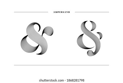 Decorative custom ampersand vector. Elegant and stylish design for wedding invitation or business card. Vector illustration