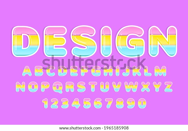 Decorative Cute Colorful Rainbow Alphabet Stock Vector (Royalty Free ...