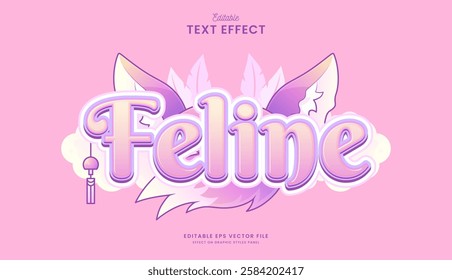 decorative cute feline editable text effect design