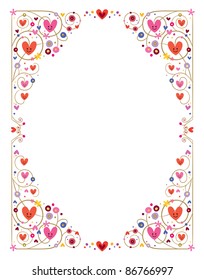 decorative cute hearts frame