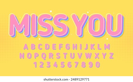 decorative cute pastel editable text effect vector design