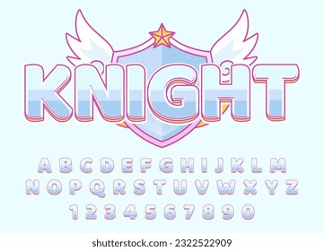 decorative cute pastel knight editable text effect vector design