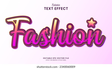 decorative cute pink fashion editable text effect vector design