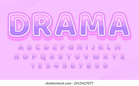 decorative cute purple editable text effect vector design