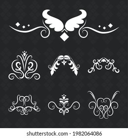 decorative damask ornaments on background