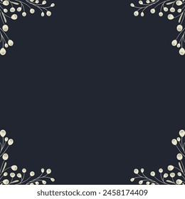 Decorative dark background. Floral composition, a minimalistic decoration for greeting cards to be used for Mother's Day, weddings, anniversaries or other celebrations.