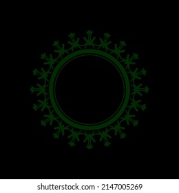 Decorative dark background with ornamental circular pattern. Card template design. Vector illustration.