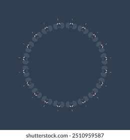 Dekorativer dunkler Hintergrund mit ornamentalem kreisförmigem Muster. Kartenvorlagendesign. Vektorgrafik.