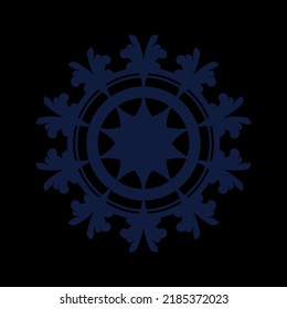Decorative dark background with ornamental round pattern. Card template design. Vector illustration.