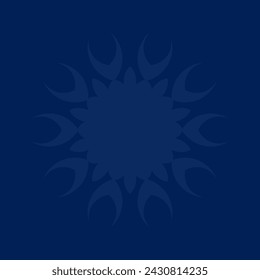 Decorative dark blue background with ornamental round pattern. Card template design. Vector illustration.