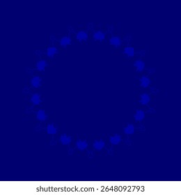 Decorative dark blue background with ornamental circular pattern. Card template design. Vector illustration.