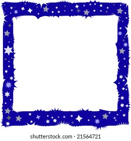 Decorative dark blue framework with rough edges (vector)