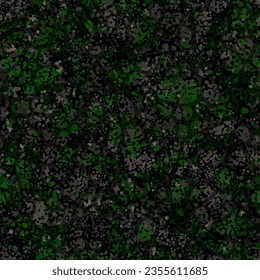 Dekorativer dunkler Flecktarn-Tarnmuster-Hintergrund. Original Kleidung Stil Masking Camo wiederholen Druck. Dunkelgrüne und braune Farbstruktur. Vektorklassische Waldgrafik.