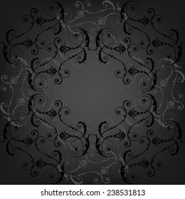 Decorative dark ornamental seamless pattern