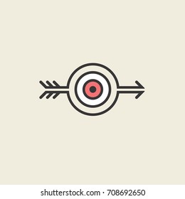 Decorative dart icon. Target your goal and achieve it. Vector illustration for logo design