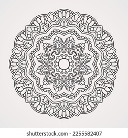 decorative decoration of mandala flowers. suitable for henna, tattoos, coloring books. islam, hindu,Buddha, india, pakistan, chinese, arab