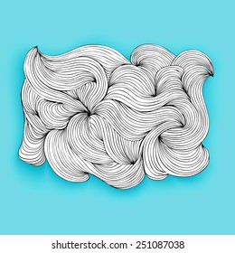 decorative delicate objects resembling clouds, isolated vector object