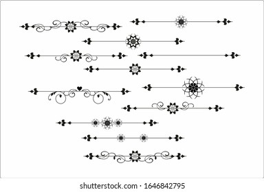 Decorative delimiter line with floral elements