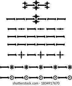 Decorative delimiter separator text and graphic element set