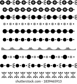 Decorative delimiter separator text and graphic element,  lines for design set	