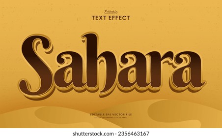 decorative desert sahara editable text effect vector design