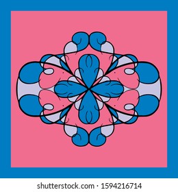 Decorative design with abstract elements for decoration and your design. Ethnic ornament, symmetry texture. Print for shawl and carpet, tile. Vector illustration.