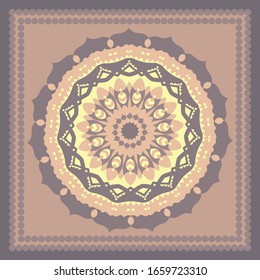 Diseño decorativo con elementos abstractos para la decoración y el diseño. Ornamento, textura simétrica. Imprima para chales y alfombras, azulejos. Ilustración vectorial.