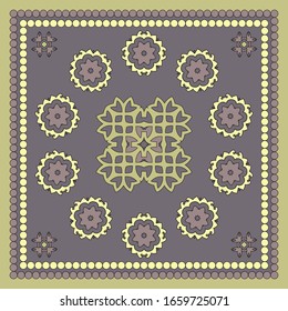 Decorative design with abstract elements for decoration and your design. Ornament, symmetry texture. Print for shawl and carpet, tile. Vector illustration.