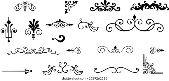 design decorativo conjunto limite, clássico conjunto de design para olhar atemporal, minimalista evergreen elegante olhar para cartão, convite e coleção de olhar real. 