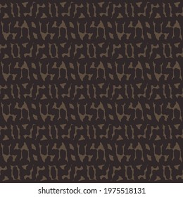 Decorative design in brown tones, composed of some hieroglyphic signs. Fashion pattern.