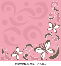 Decorative design with butterflies