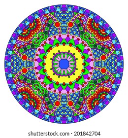 decorative design of circle dish template, round geometric pattern, vector illustration