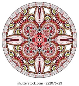 decorative design of circle dish template, round geometric pattern, vector illustration