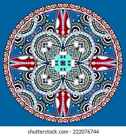decorative design of circle dish template, round geometric pattern, vector illustration