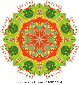 decorative design of circle dish template, round geometric pattern,  version illustration. Round ornament, mandala, ethnic decorative element, boho style, zentangle.