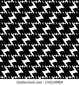 Decorative design composed of serrated stripes intersected with zigzags, or geometric shapes like an inverted Z letter. Blanket or shawl texture. Graphics in black and white.