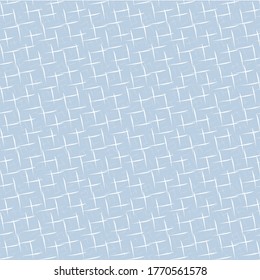 Decorative design consisting of some cross scratches. Light blue wallpaper texture.