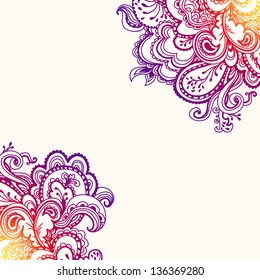 Decorative design corners. Elements for invitation card. Wave design for your card.