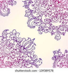 Decorative design corners. Elements for invitation card. Wave design for your card.  