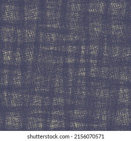 Decorative design with cross stripes. Abstract plaid pattern. Blue rough fabric background.