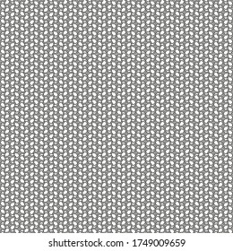 Dekoratives Design mit geschwungenen dünnen Linien, einer Art Loops oder Haken. Textile Muster in Blau und Weiß.