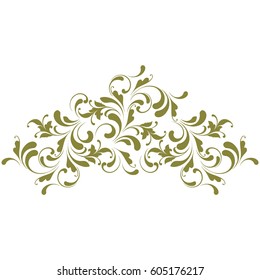 Decorative design element. Art pattern. Henna tattoo. Oriental border.