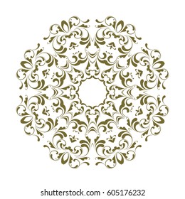 Decorative design element. Art pattern. Henna tattoo. Oriental border.