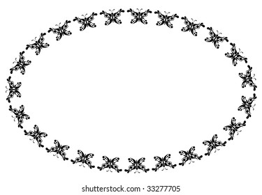 decorative design element butterfly frame