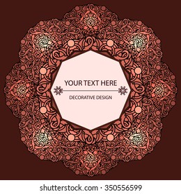 decorative design element with a circular pattern. Mandala. Vector illustration