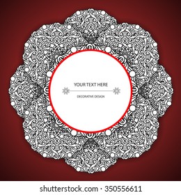 decorative design element with a circular pattern. Mandala. Vector illustration