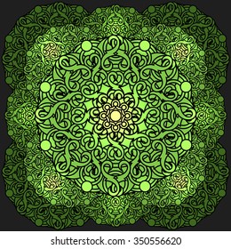 decorative design element with a circular pattern. Mandala. Vector illustration