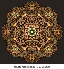 decorative design element with a circular pattern. Mandala. Vector illustration