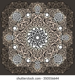 decorative design element with a circular pattern. Mandala. Vector illustration