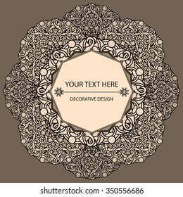 decorative design element with a circular pattern. Mandala. Vector illustration